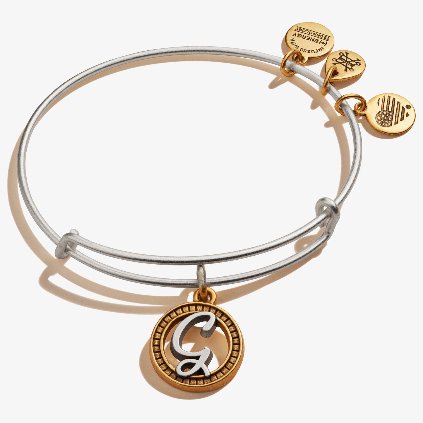 Initial G Charm Bangle, Two-Tone