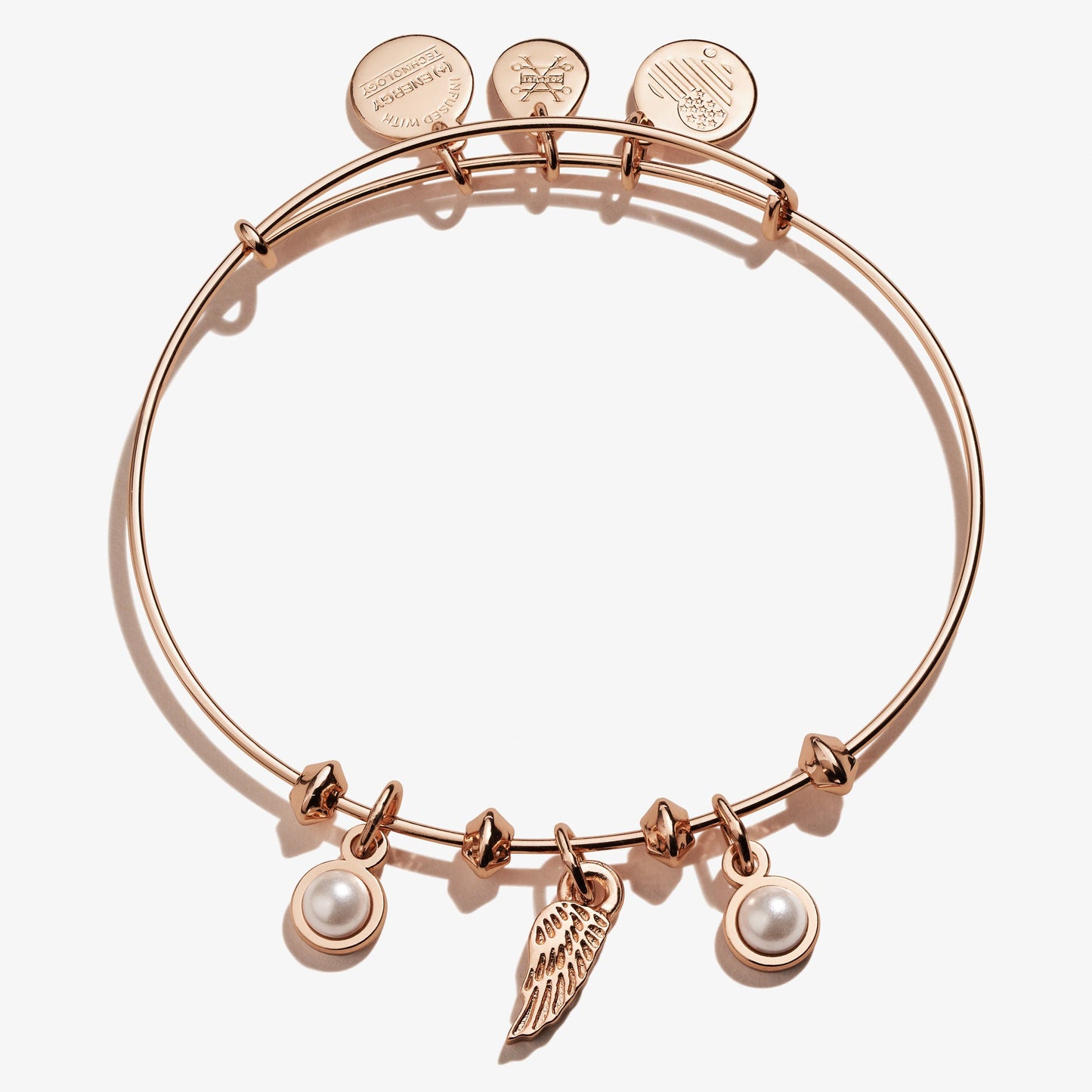 Angel Wing + Pearl Multi Charm Bangle