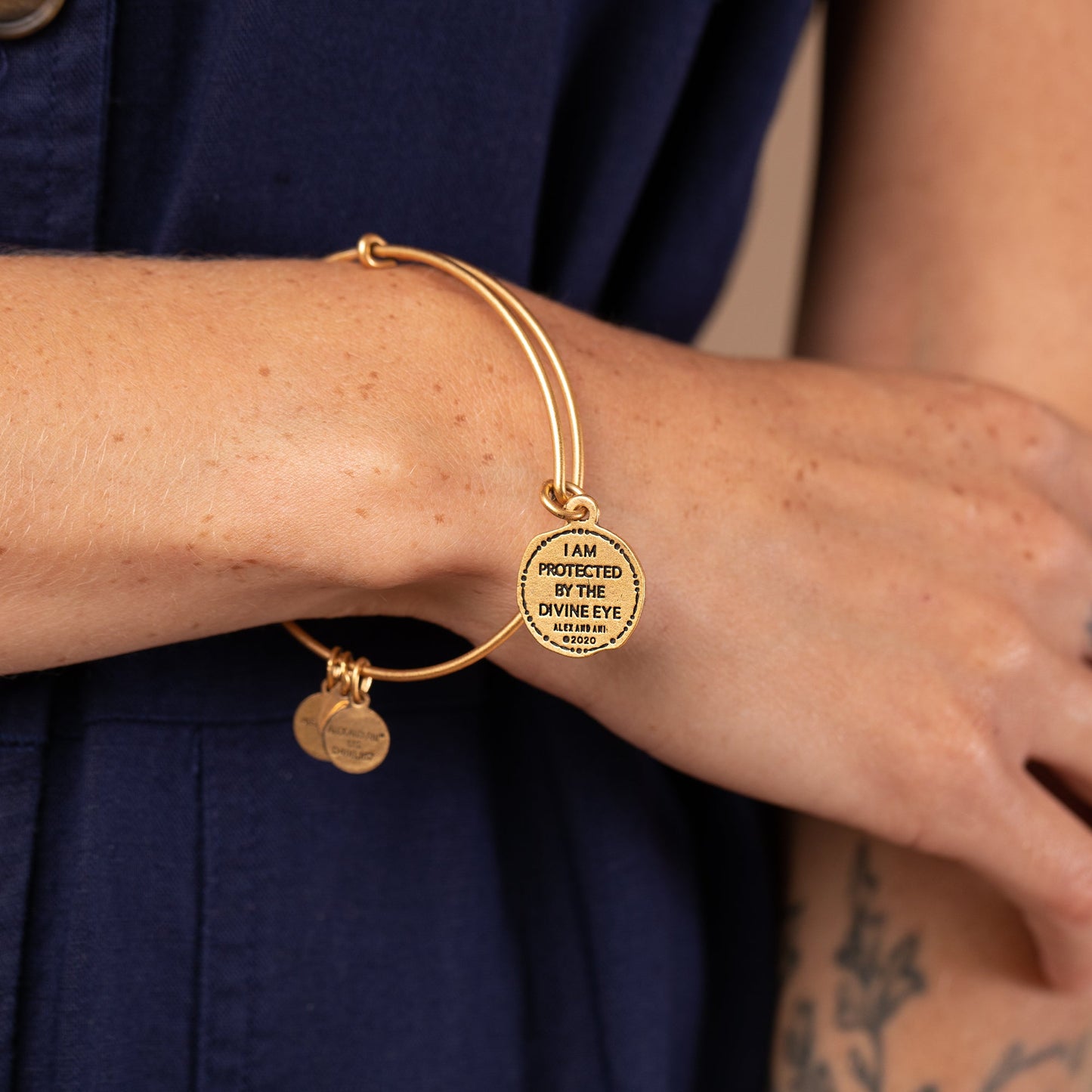 Evil Eye Molten Coin Charm Bangle