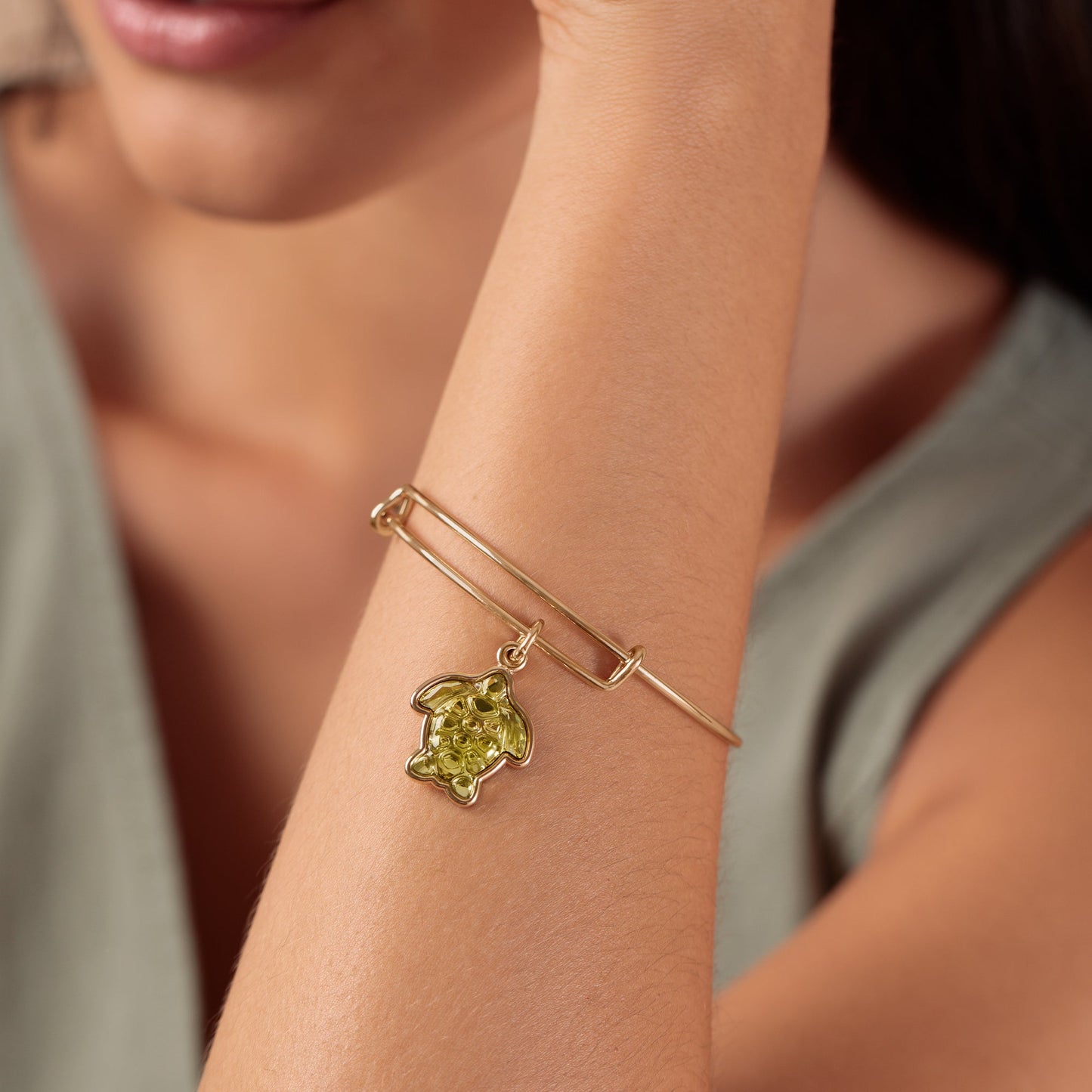 Turtle Charm Bangle