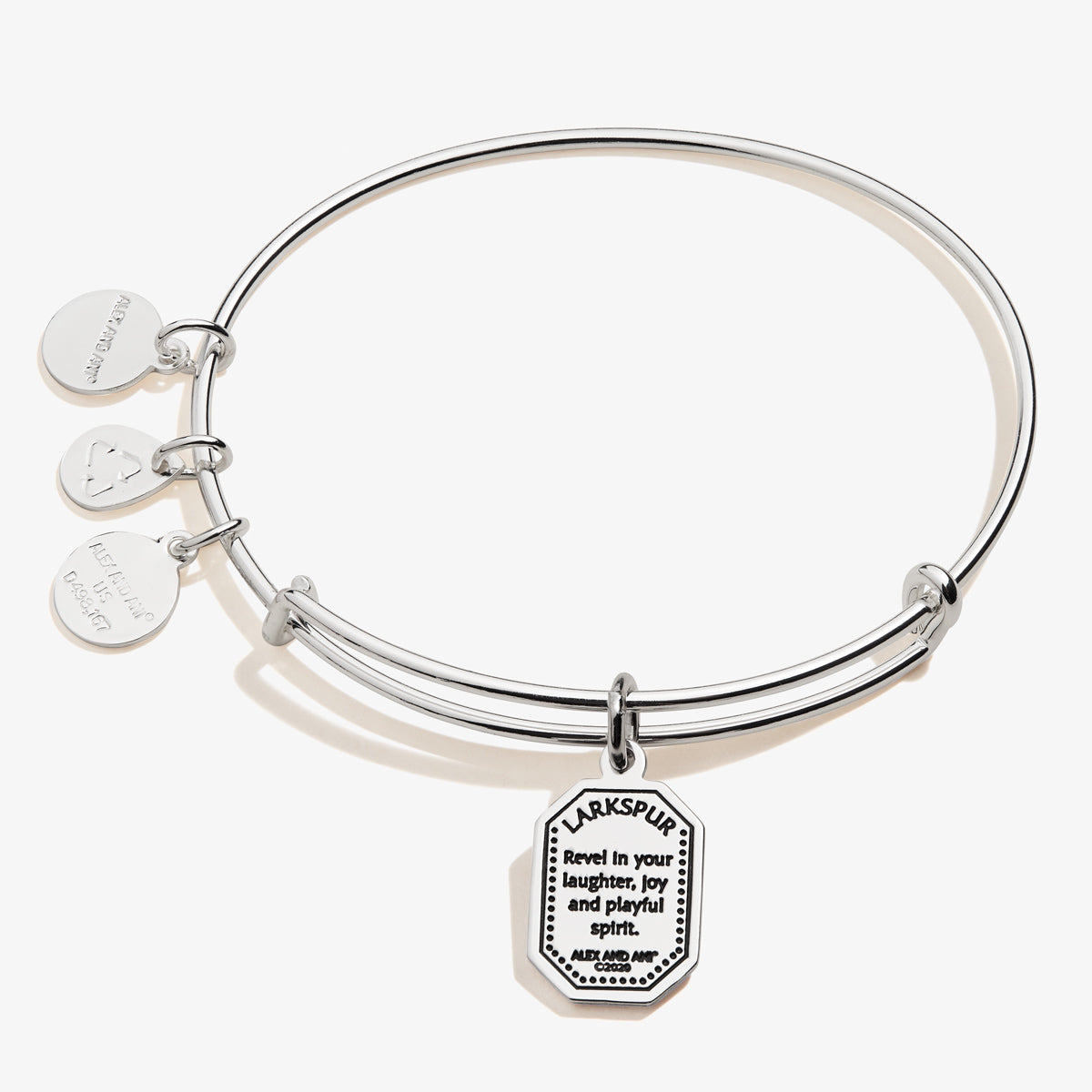 July Larkspur Flower Charm Bangle