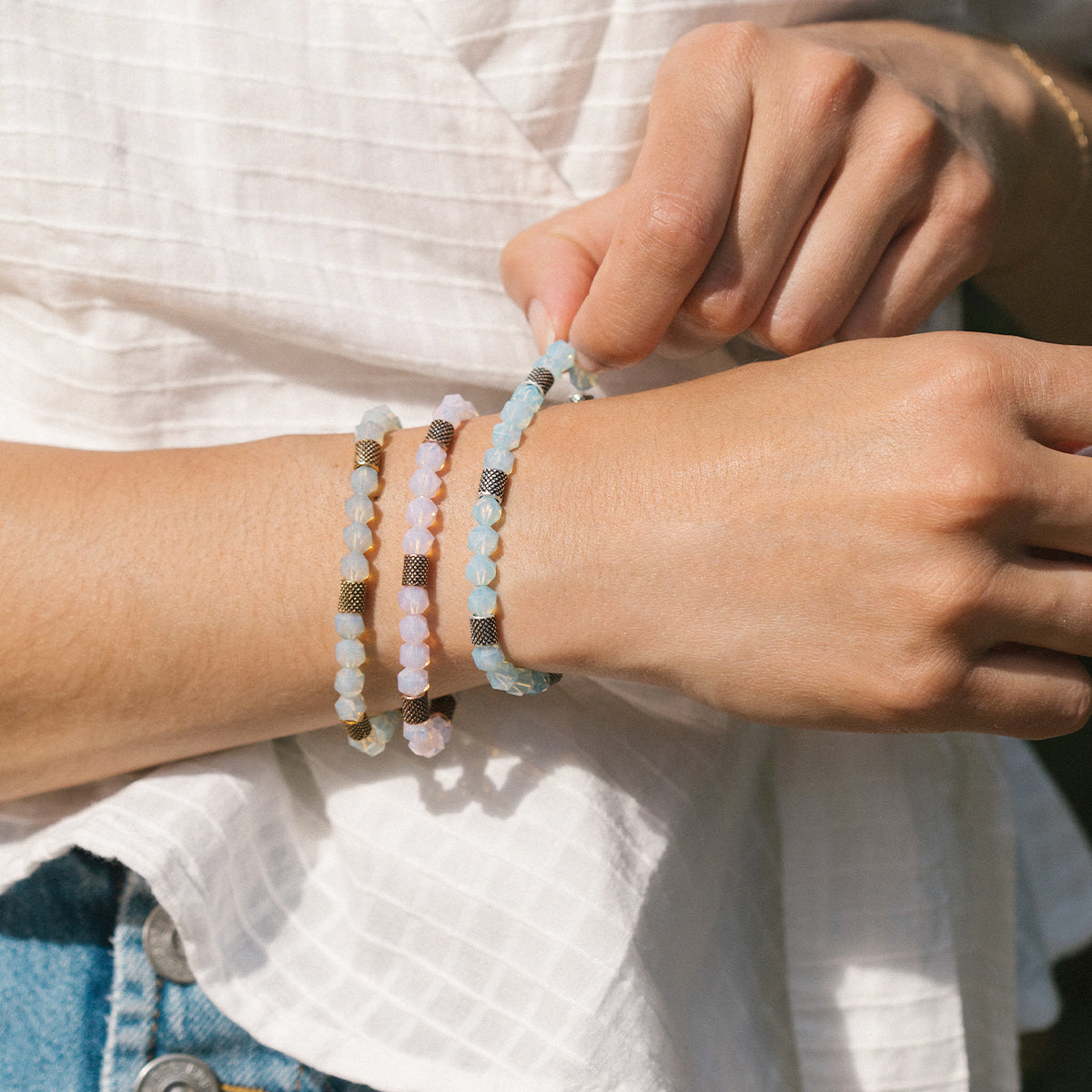 Blue Mermaid Beaded Stretch Bracelet