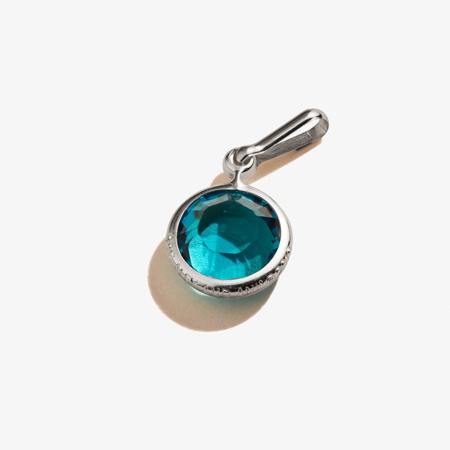 Blue Zircon Birthstone Charm, December