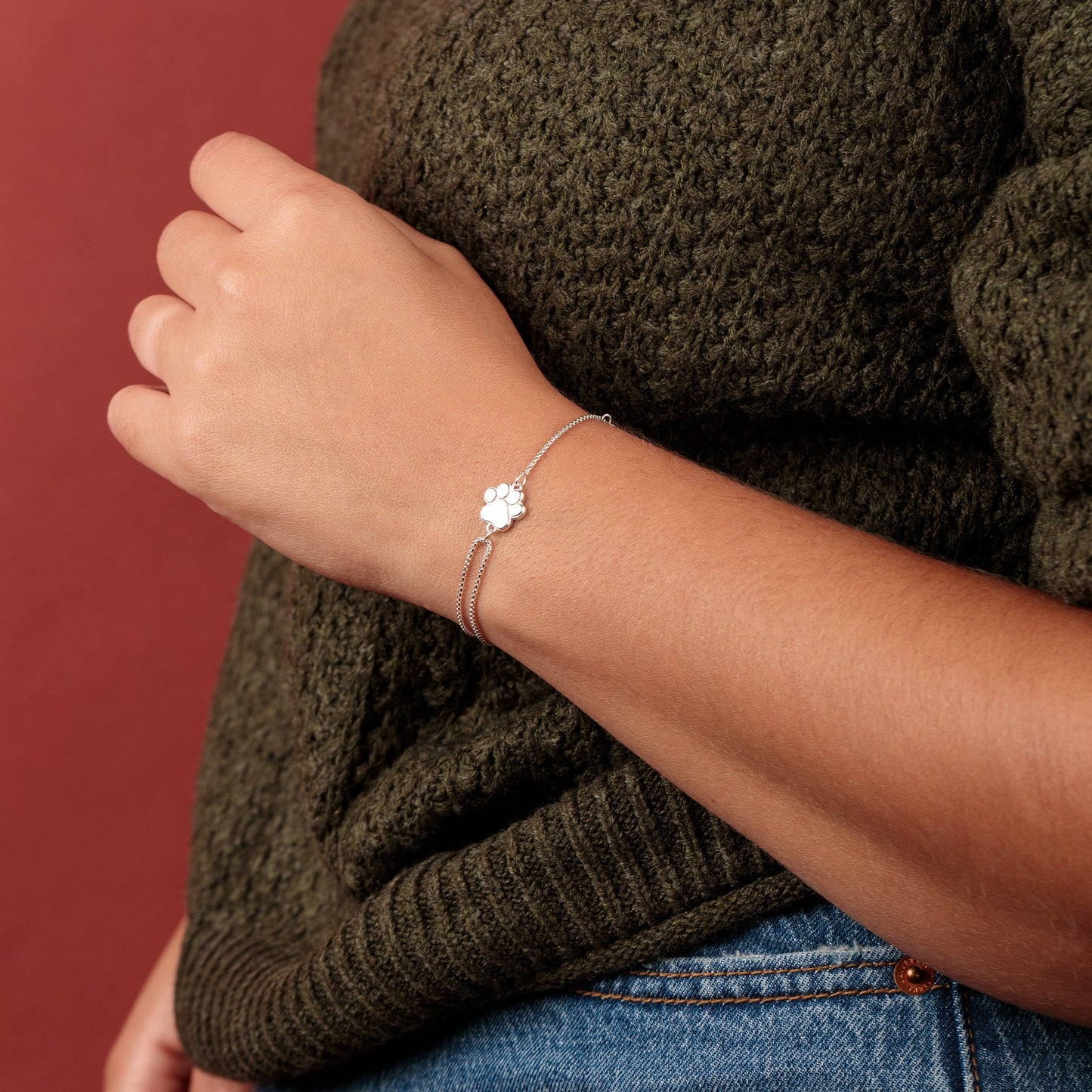 Paw Print of Love Pull Chain Bracelet