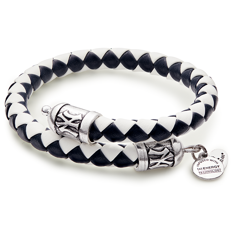 New York Yankees MLB Braided Leather Wrap Bracelet