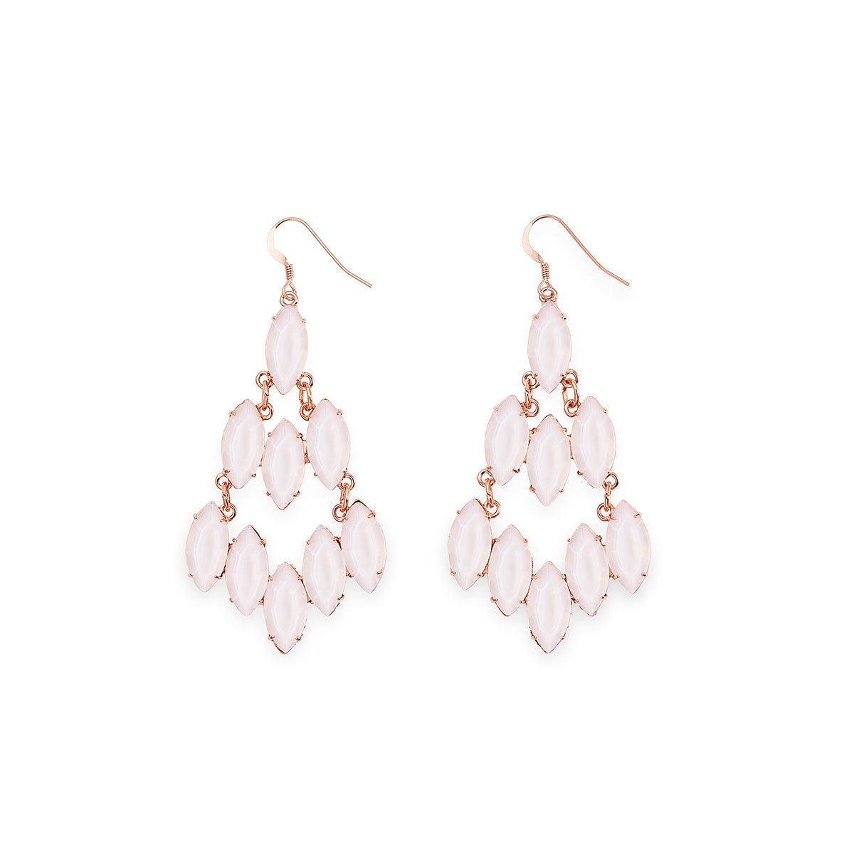 White Chandelier Drop Earrings