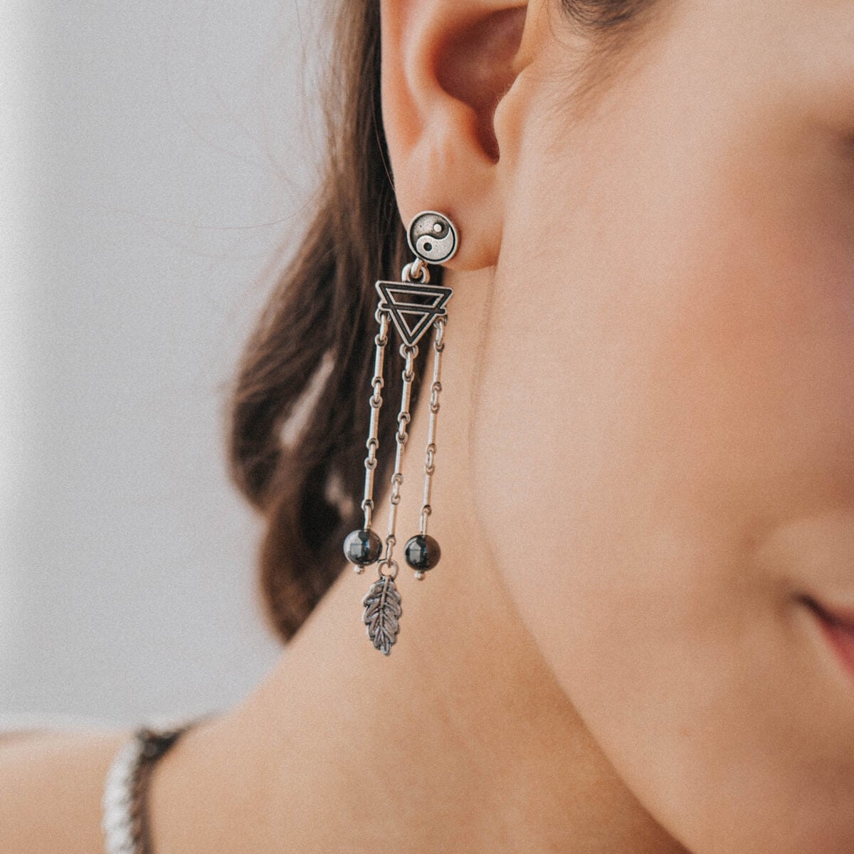 Yin Yang Chandelier Dangle Earrings