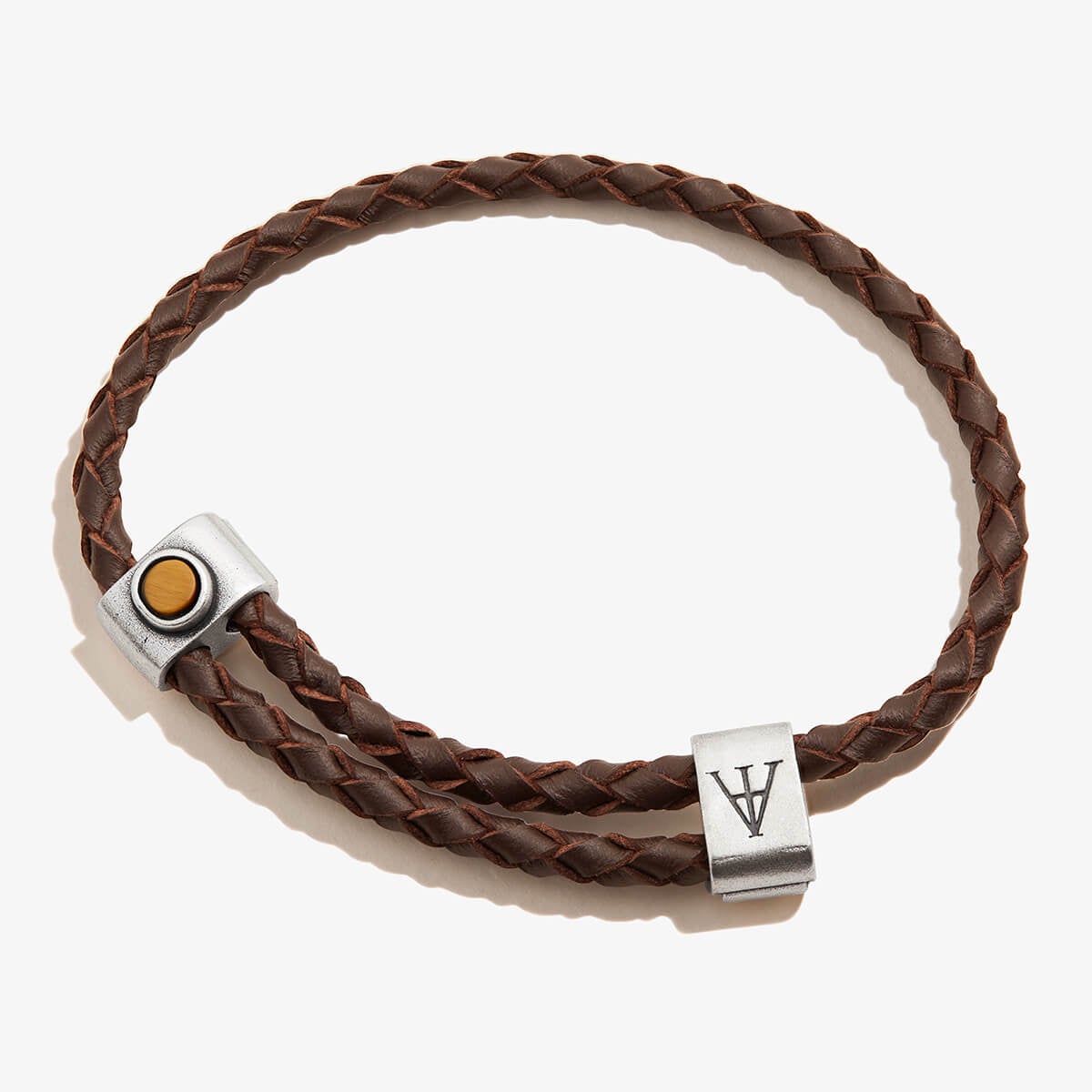 Tiger’s Eye Gemstone Braided Leather Bracelet, Men's