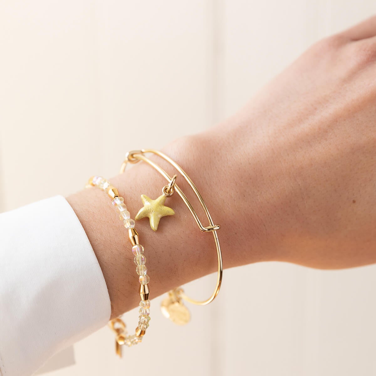 Starfish Charm Bangles, Set of 2