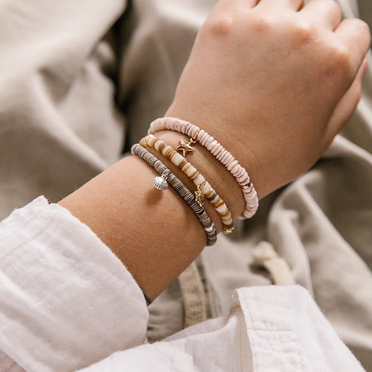 Starfish Shell Stretch Bracelet