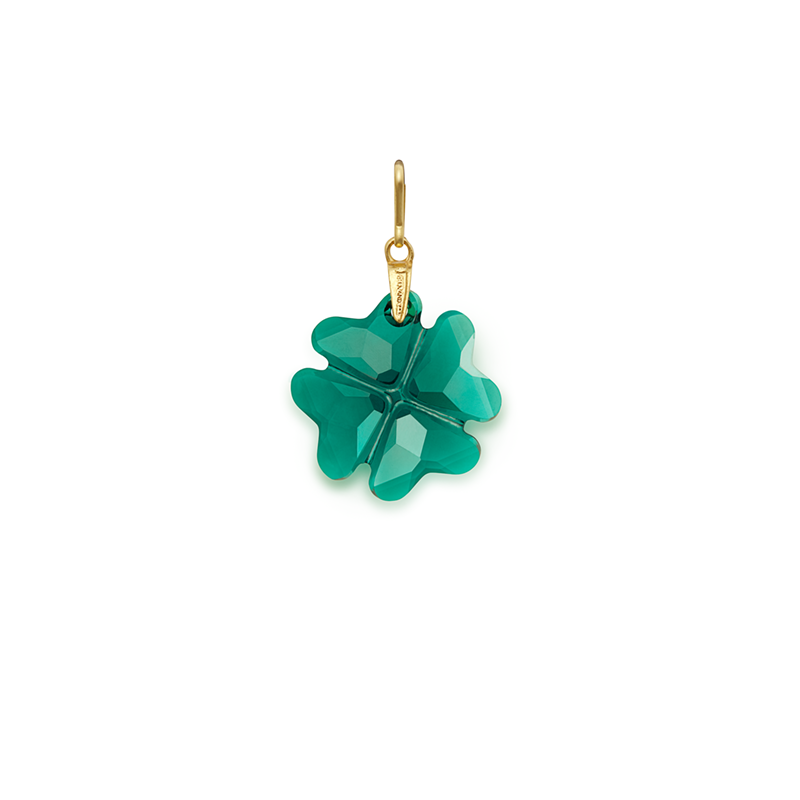 Emerald Four Leaf Clover Charm