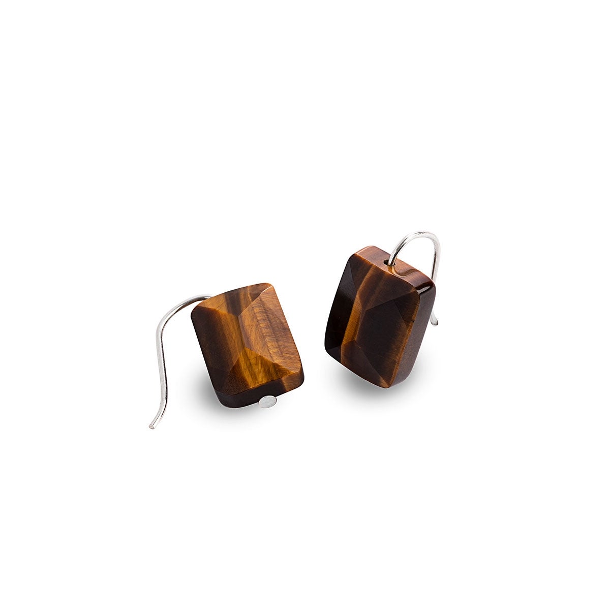 Tiger's Eye Gemstone Drop Earrings