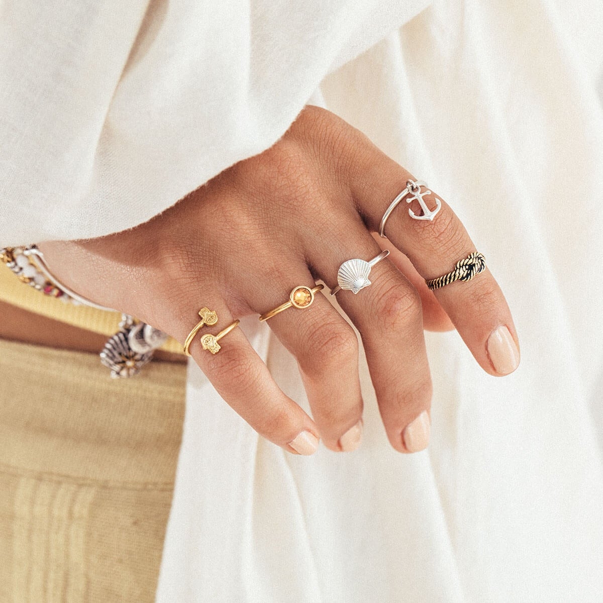 Anchor Charm Ring