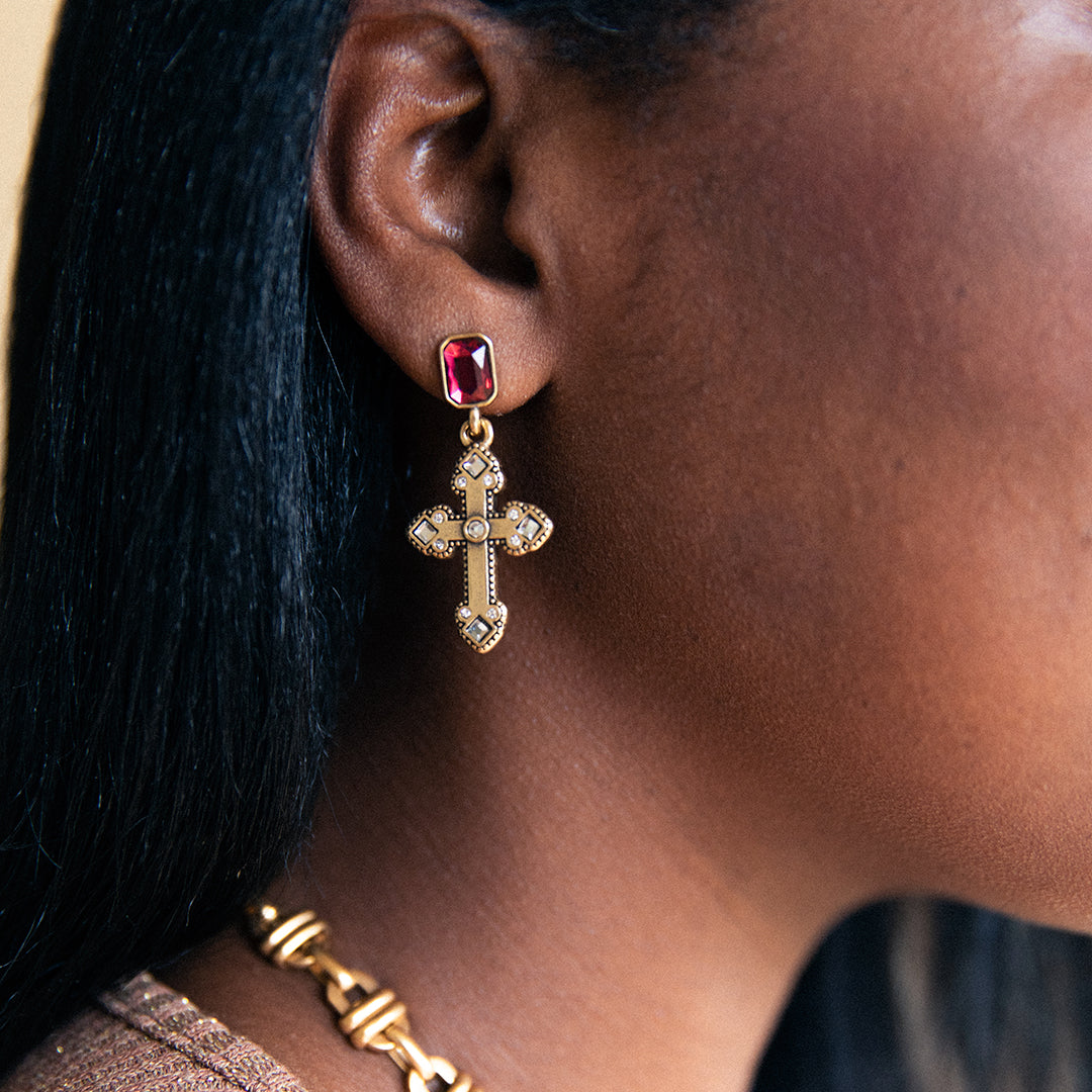 Cross Statement Earrings