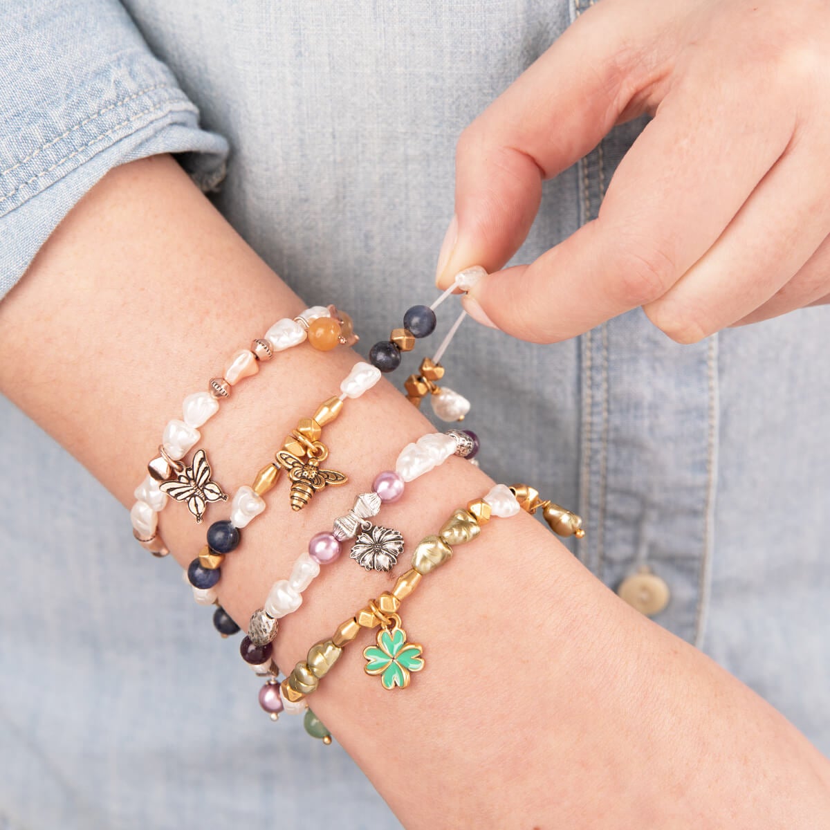 Honey Bee Beaded Stretch Bracelet