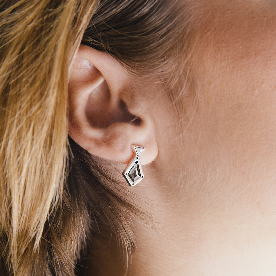 Black Crystal Stud Earrings