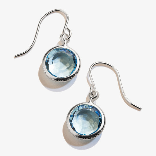 Aquamarine Birthstone Earrings, March