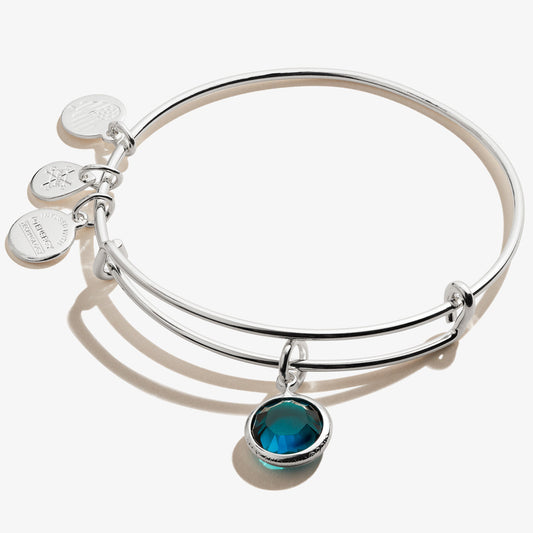Emerald Birthstone Charm Bangle, May