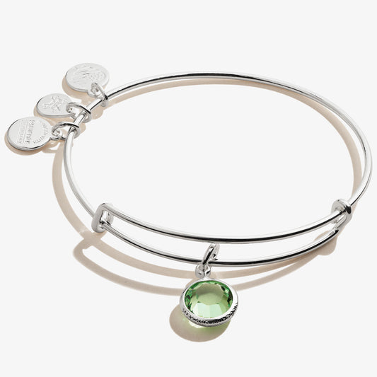 Peridot Birthstone Charm Bangle, August