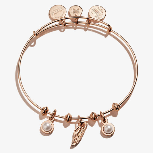 Angel Wing + Pearl Multi Charm Bangle