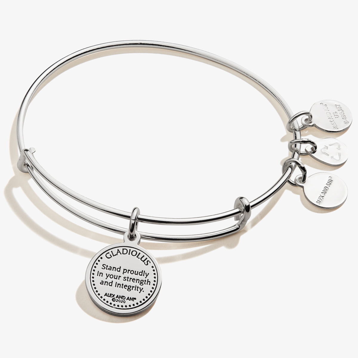 August Gladiolus Flower Charm Bangle