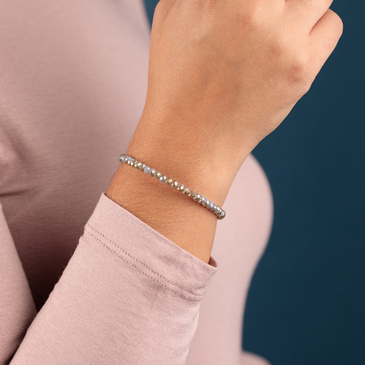 Brilliance Beaded Bangle, Mauve