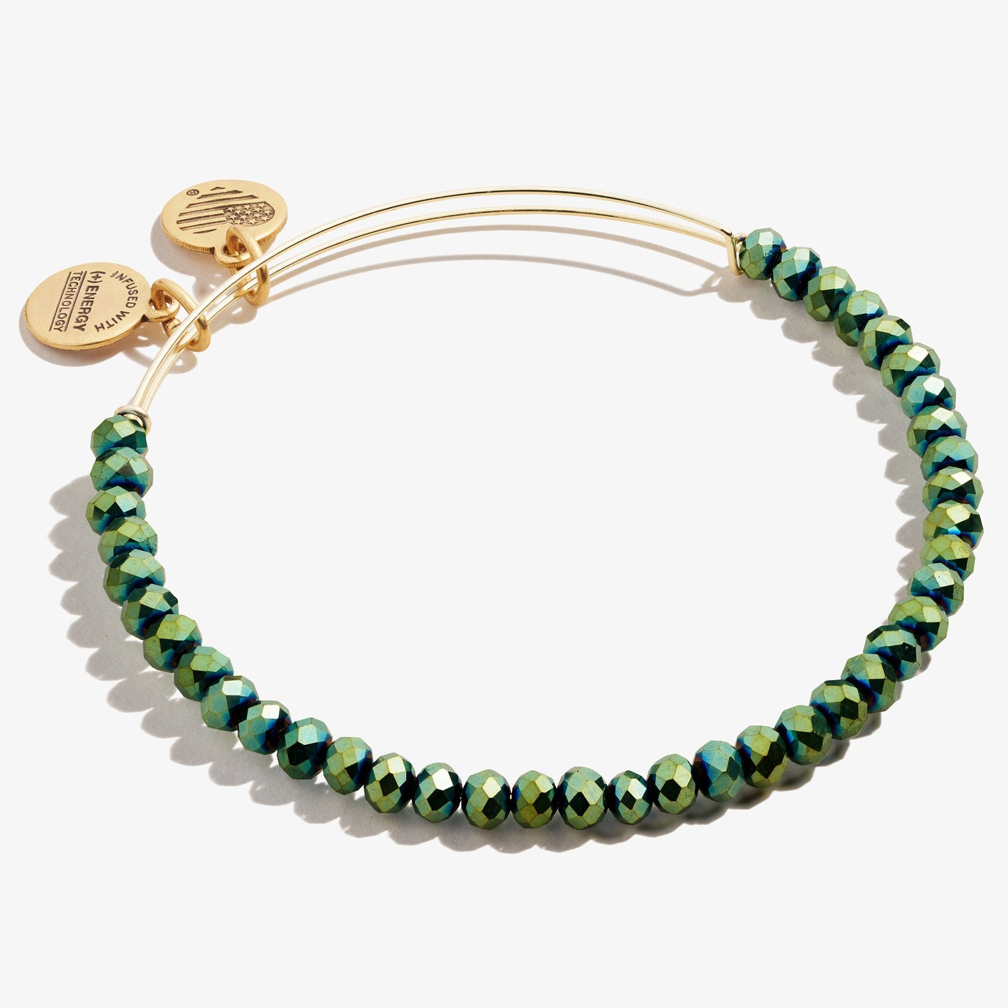 Brilliance Beaded Bangle, Emerald