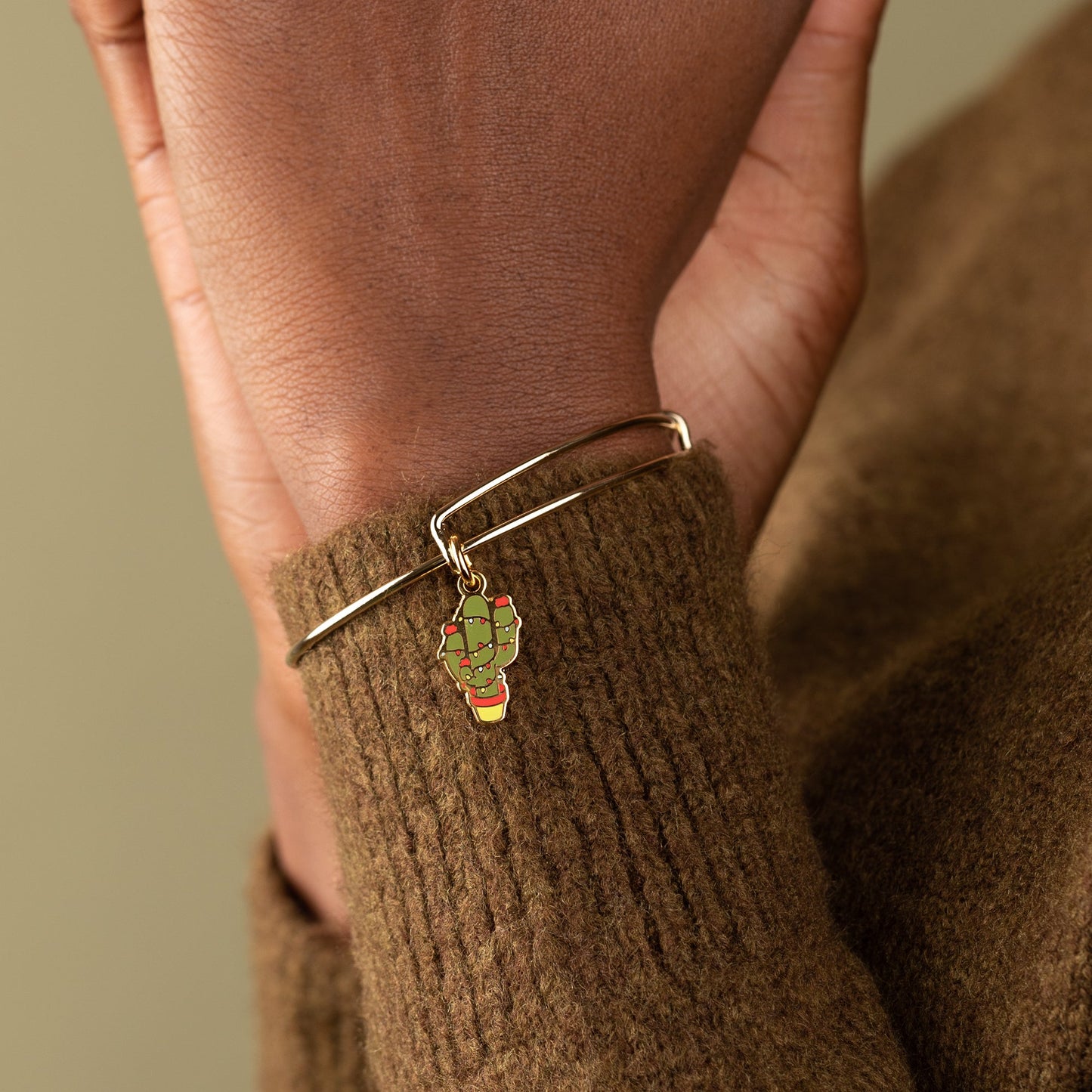Holiday Cactus Charm Bangle, Color