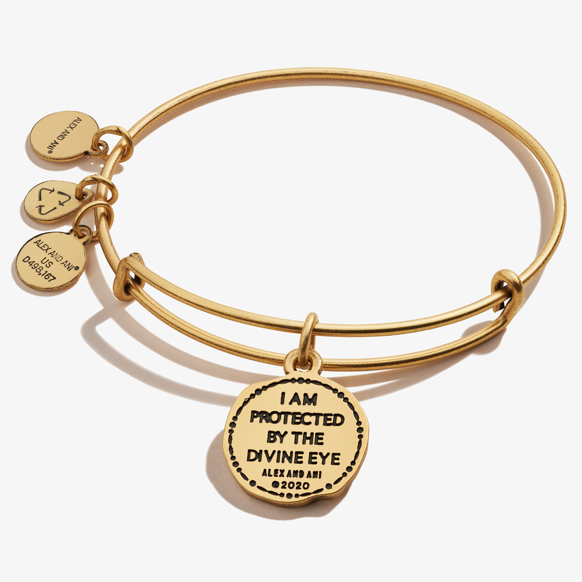 Evil Eye Molten Coin Charm Bangle