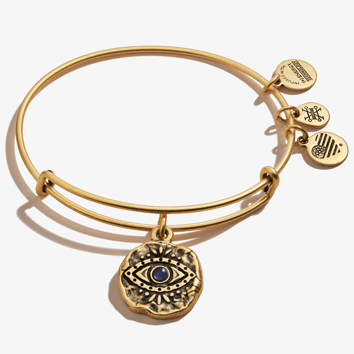 Evil Eye Molten Coin Charm Bangle