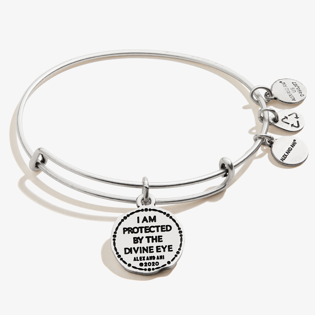 Evil Eye Molten Coin Charm Bangle
