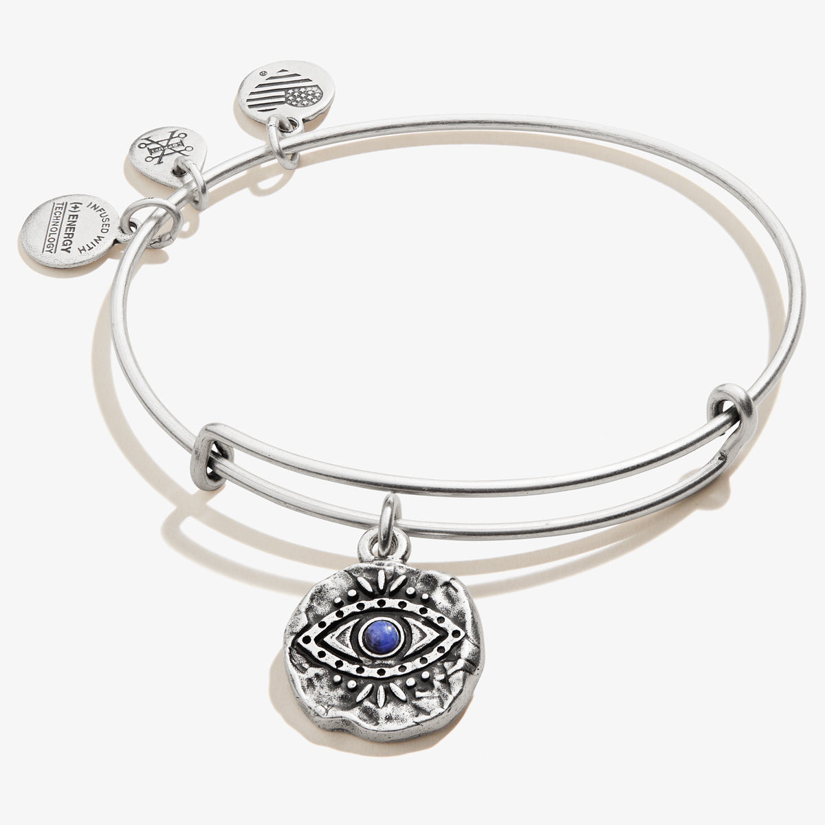 Evil Eye Molten Coin Charm Bangle