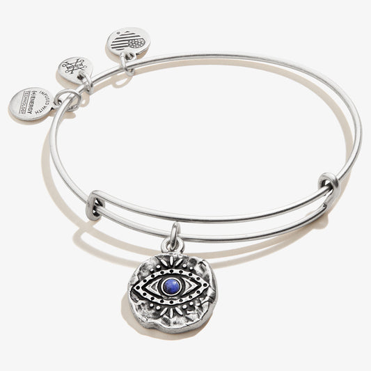 Evil Eye Molten Coin Charm Bangle