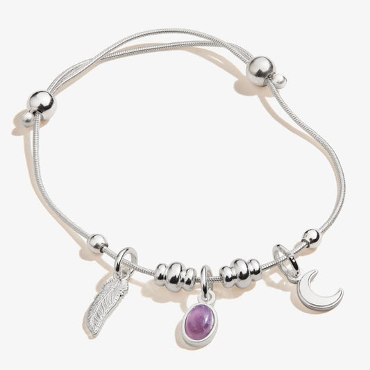 Moon + Amethyst Multi-Charm Bracelet