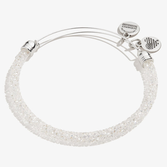 Crystal Fine Rocks Beaded Bangle, Clear