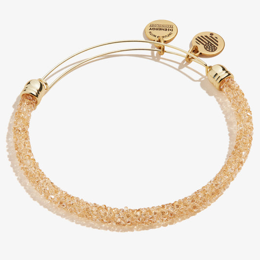 Crystal Fine Rocks Beaded Bangle, Gold