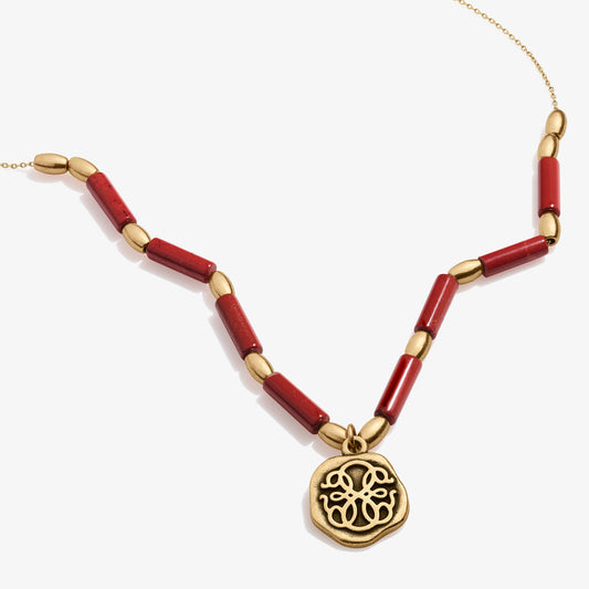 Path of Life® Charm + Red Jasper Necklace