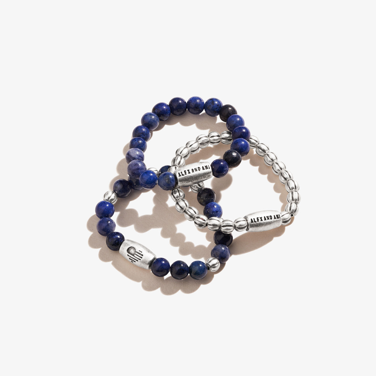 Sodalite Gemstone Stretch Rings, Set of 3