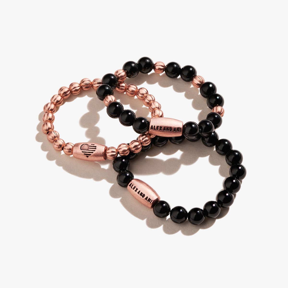 Onyx Gemstone Stretch Rings, Set of 3