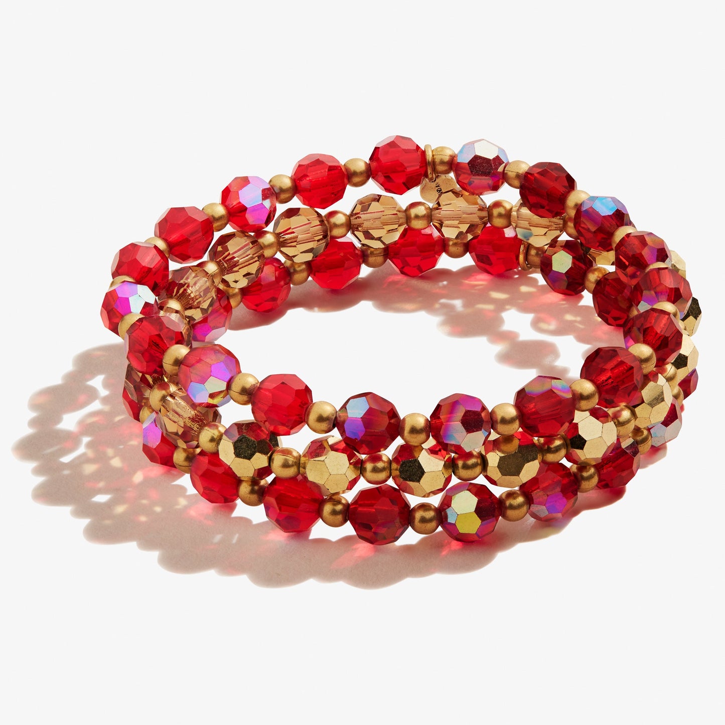 Burgundy Crystal Stretch Bracelets, Set of 3