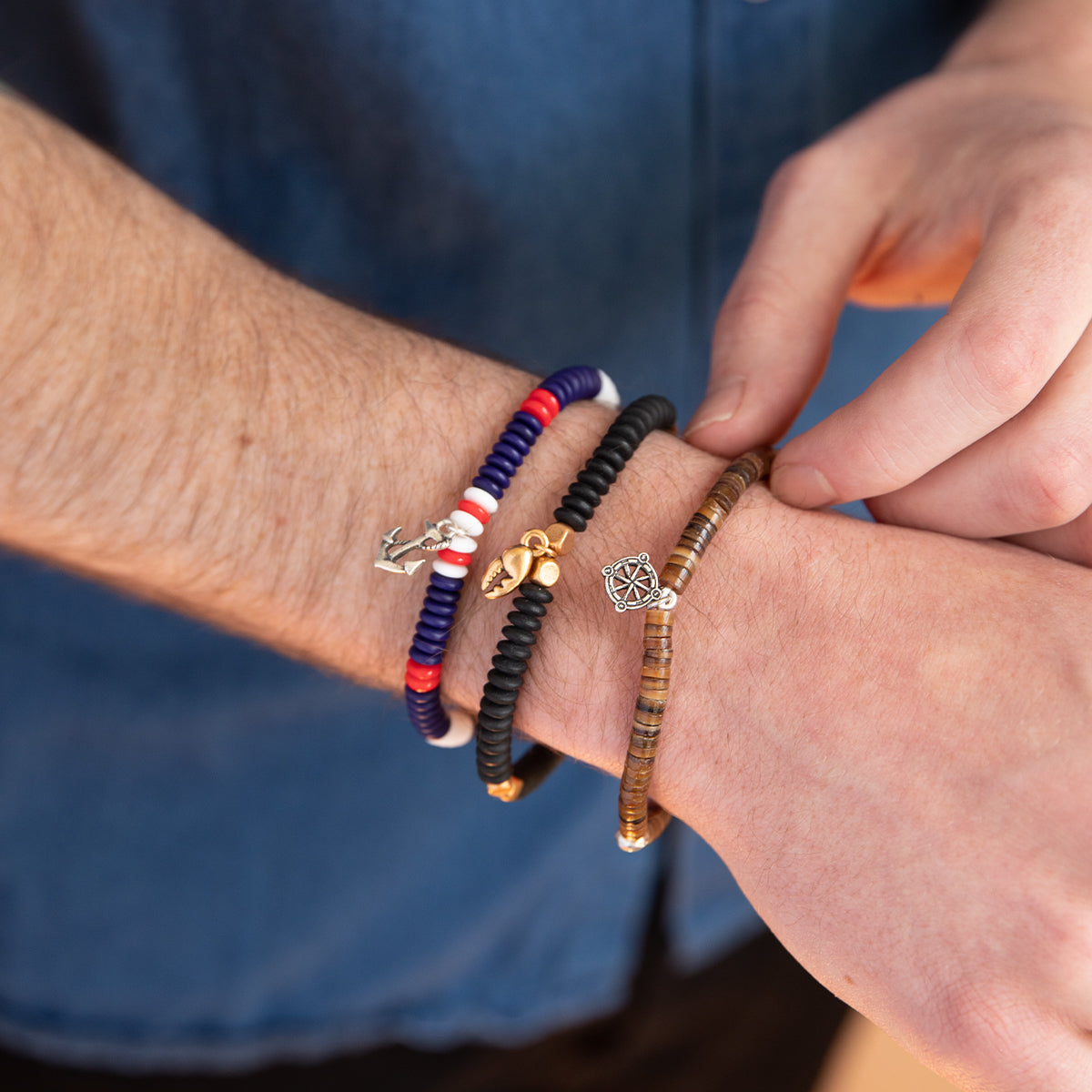 Anchor Stretch Bracelet, Men's