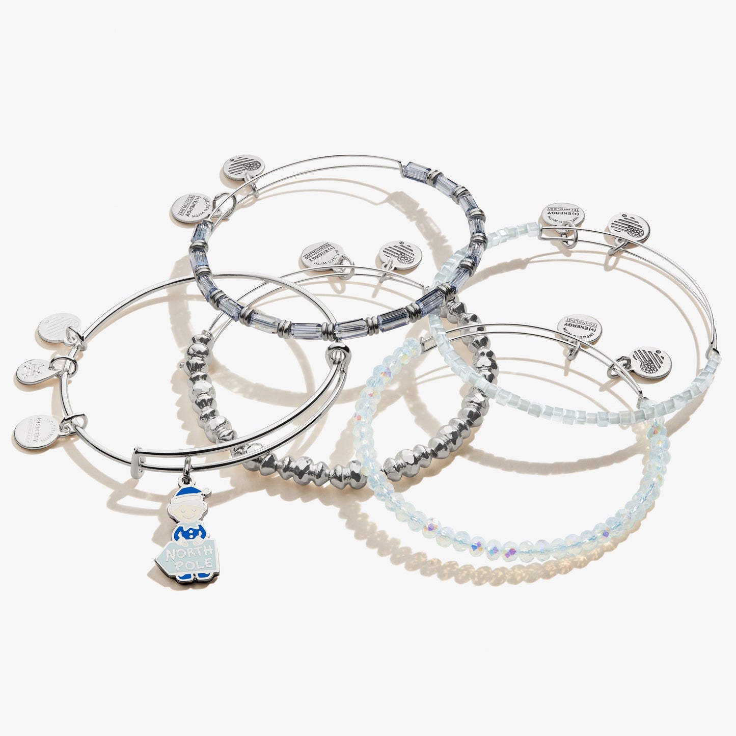 North Pole Beaded Bangles, Set of 5