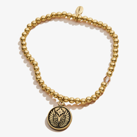 Guardian Angel Crystal Charm Beaded Stretch Bracelet