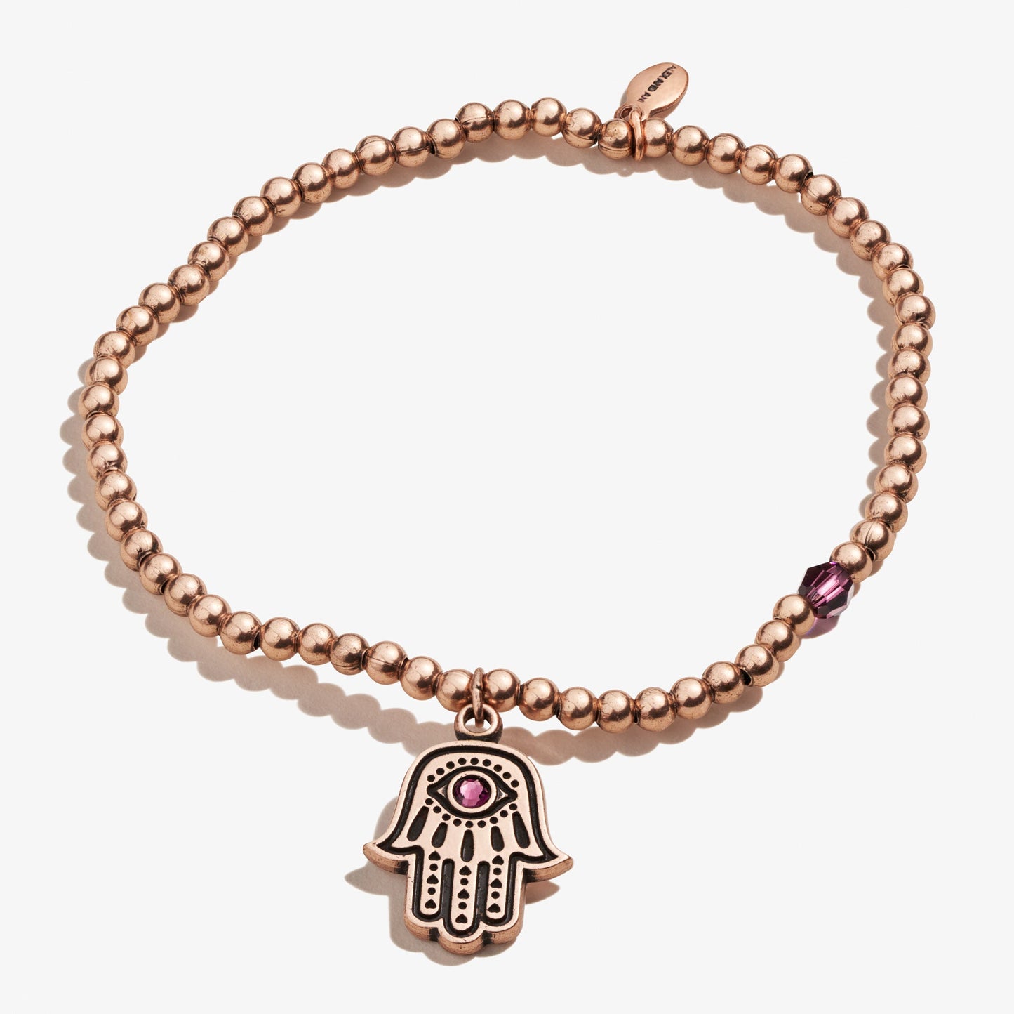 Hamsa Crystal Charm Beaded Stretch Bracelet