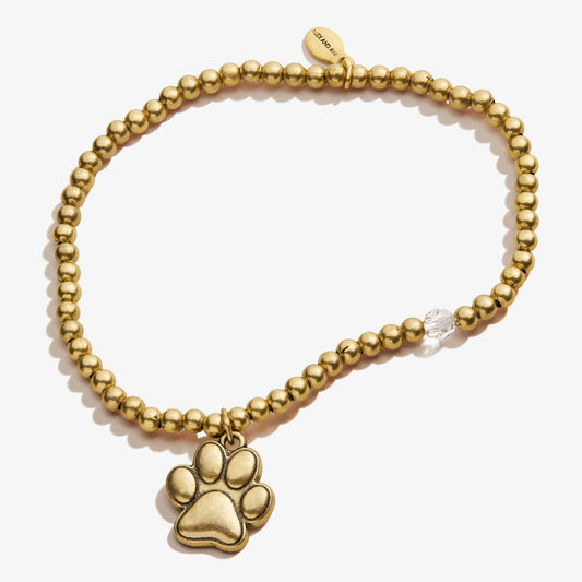 Paw Prints of Love Crystal Charm Stretch Bracelet