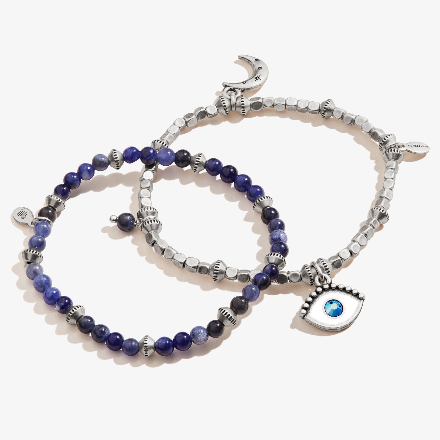 Evil Eye Charm Beaded Stretch Bracelets, Set of 2