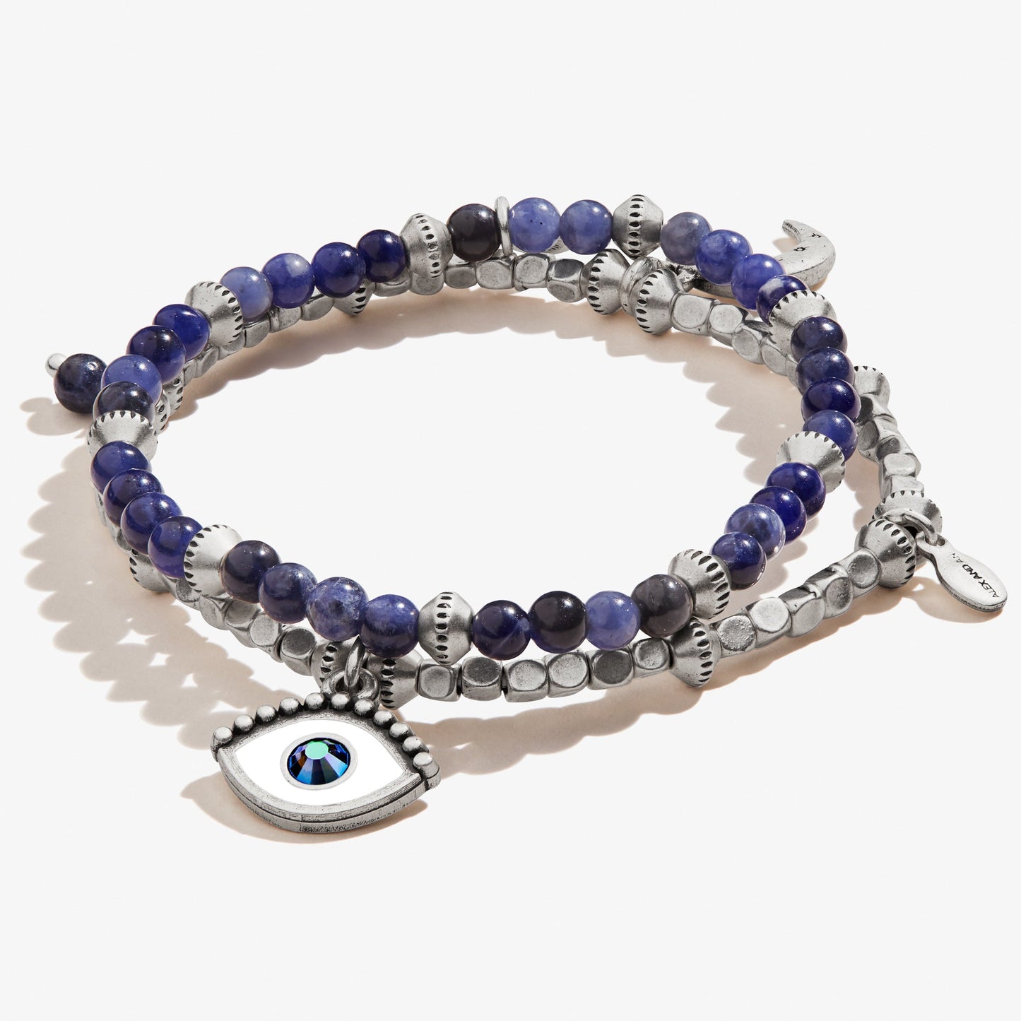 Evil Eye Charm Beaded Stretch Bracelets, Set of 2