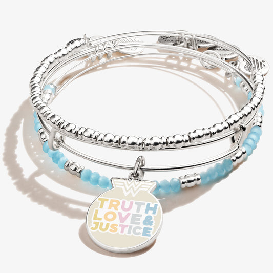 Wonder Womanâ„?'Truth', 'Love' & 'Justice' Bracelets, Set of 3