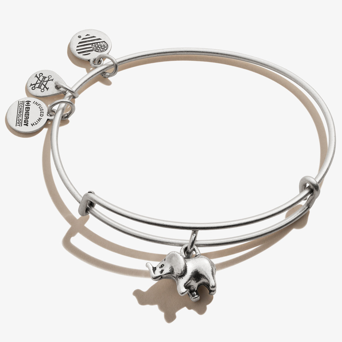 3D Elephant Charm Bangle