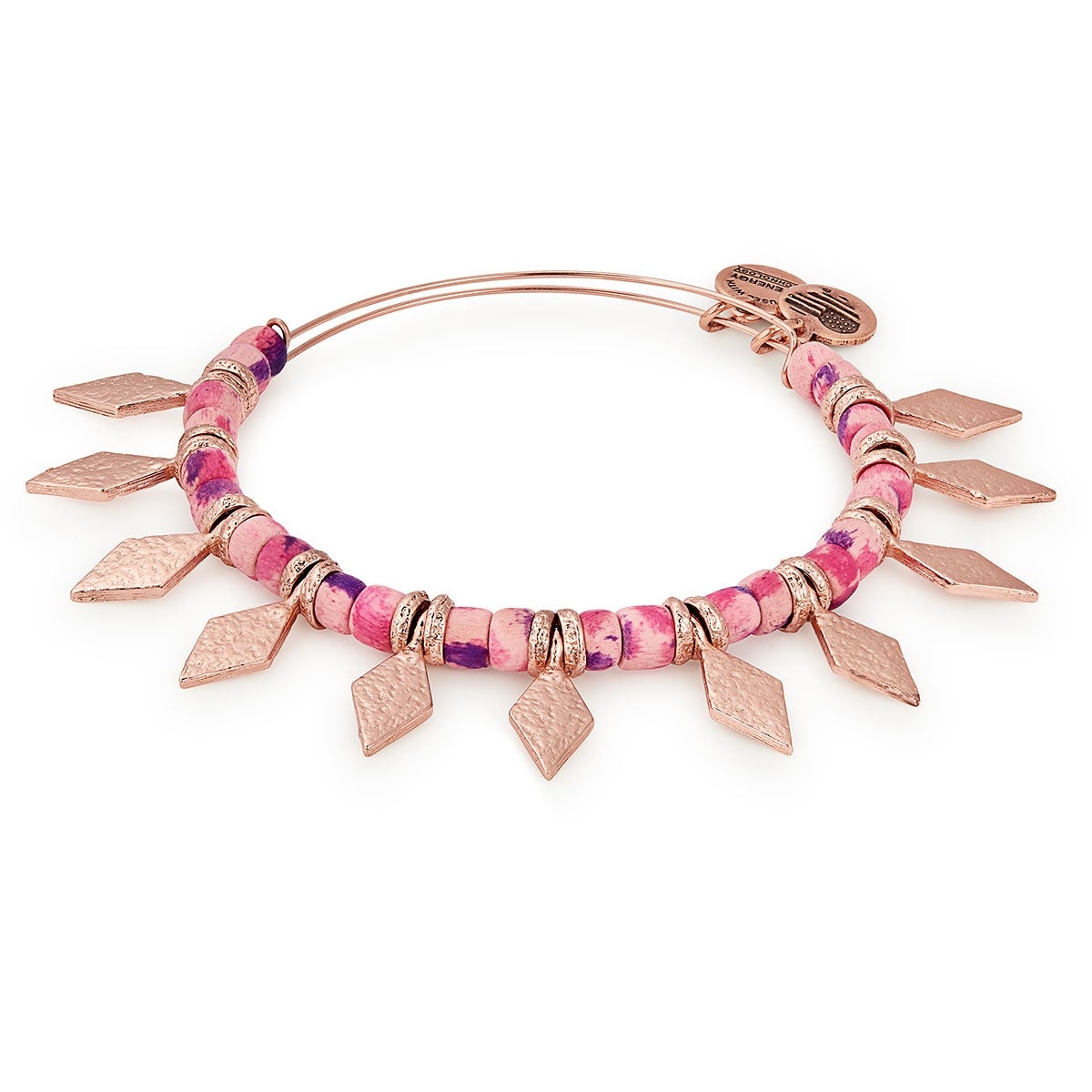 Coral Spearhead Beaded Bangle
